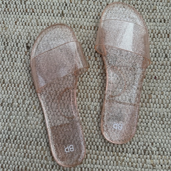 NWOT Sparkly Pink Jelly Sandals Size 11.5 – Y2K Barbiecore Slide Shoes - Picture 1 of 2